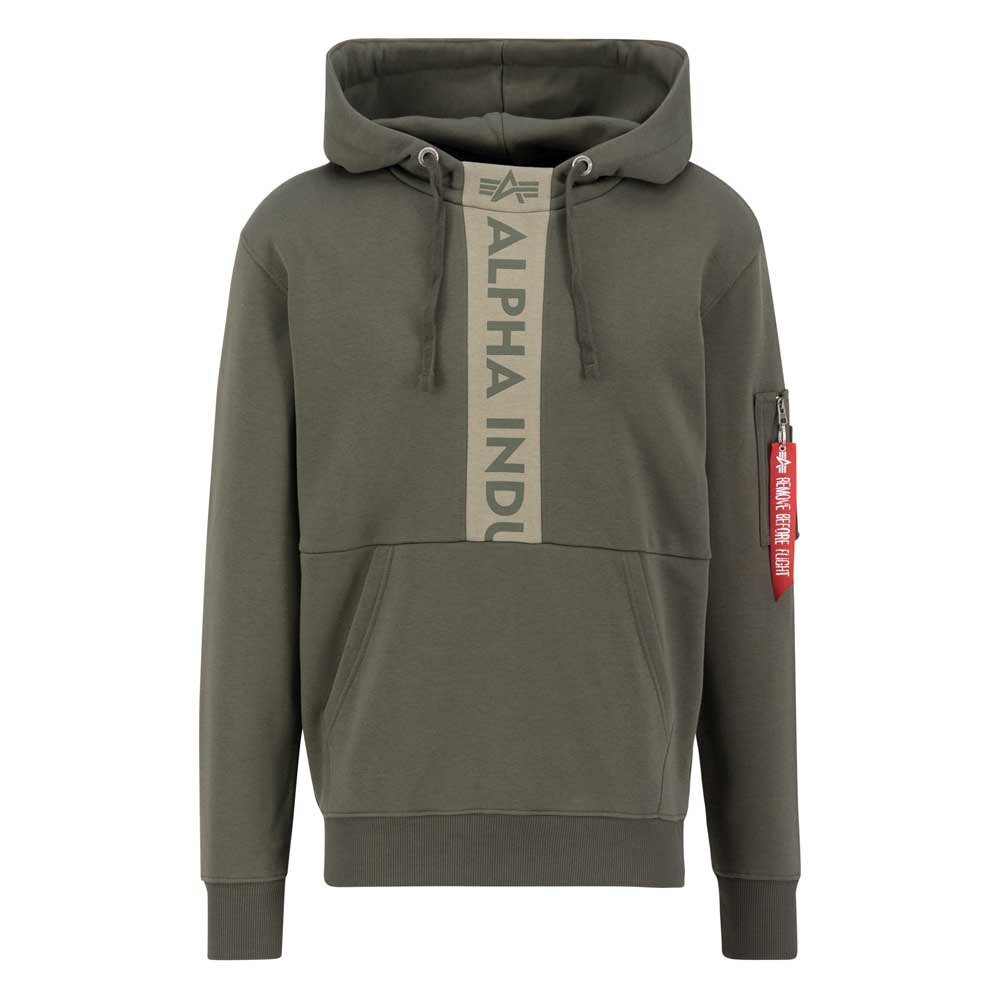 

Худи Alpha Industries Front Print, зеленый
