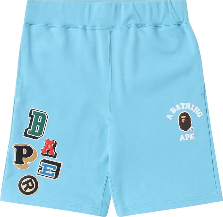 Спортивные шорты BAPE Multi Fonts Sweatshorts 'Sax', синий