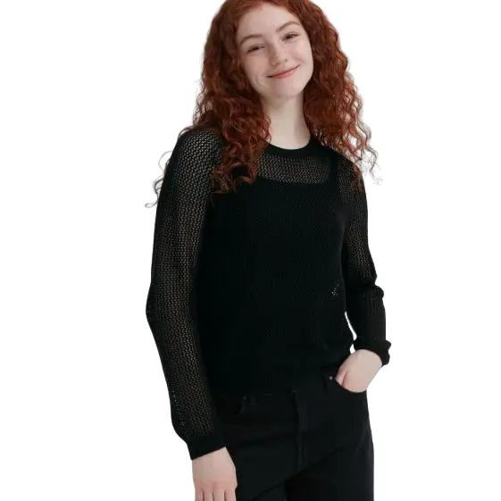 Джемпер Uniqlo Knit Seamless, черный джемпер uniqlo cashmere 3d knit seamless v neck темно синий