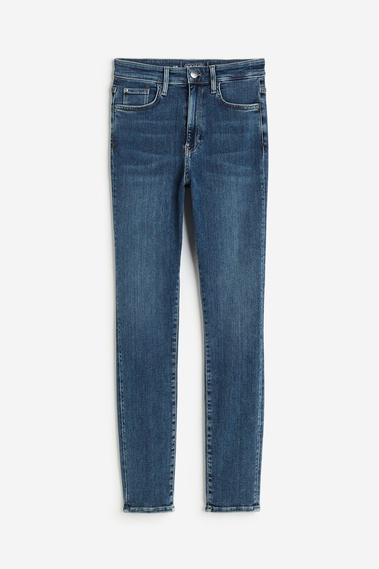 

Джинсы скинни с ультравысокой лодыжкой True To You H&M, синий
