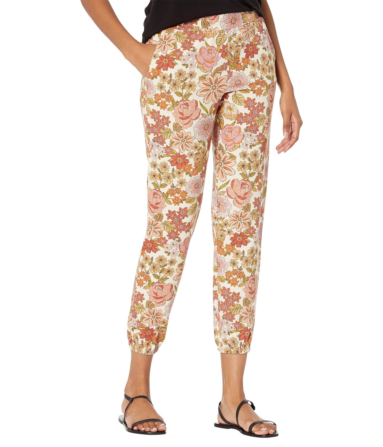 

Брюки Saltwater Luxe, Robin French Terry Floral Slim Pants, Коричневый