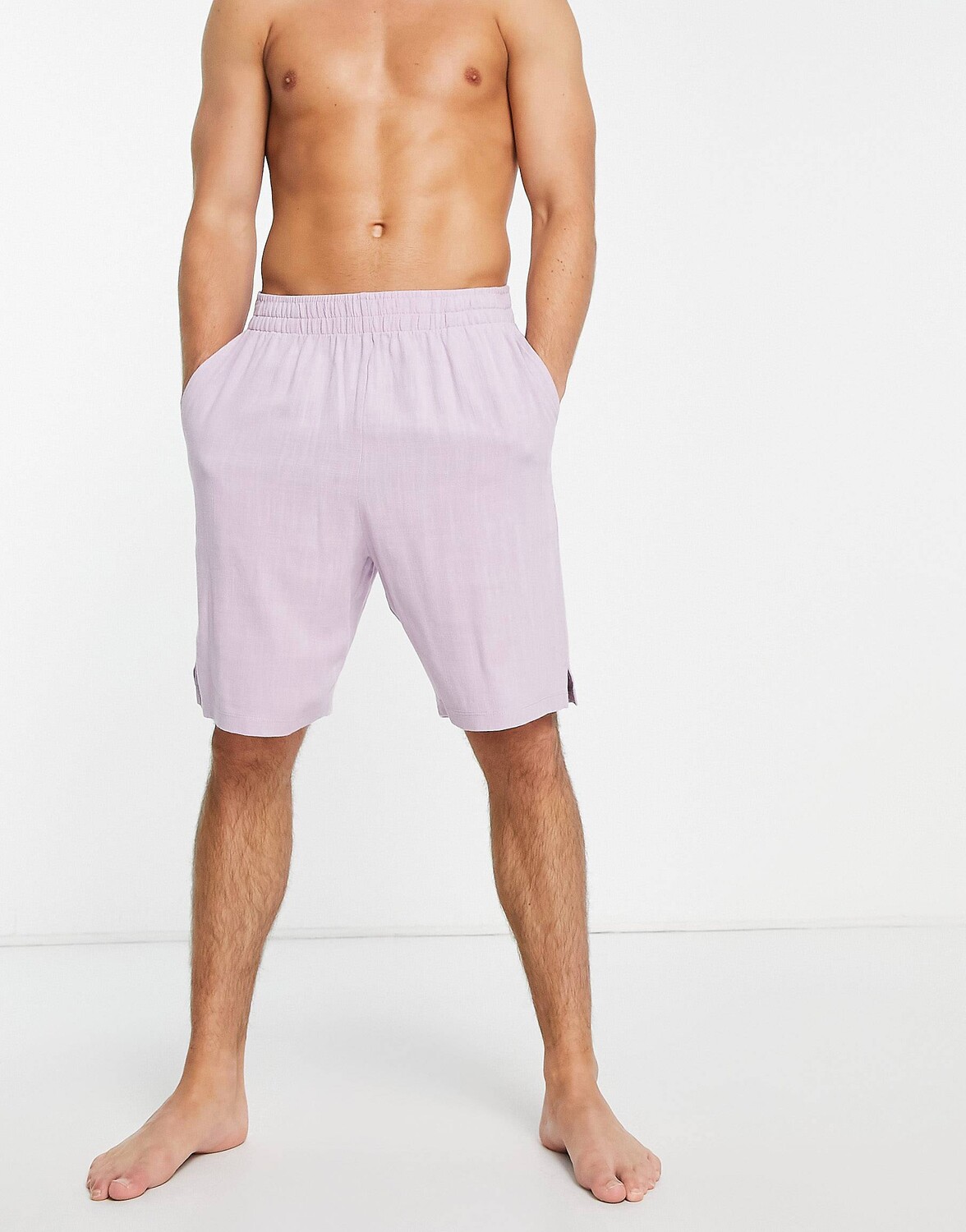 

Пурпурные льняные шорты для отдыха ASOS DESIGN