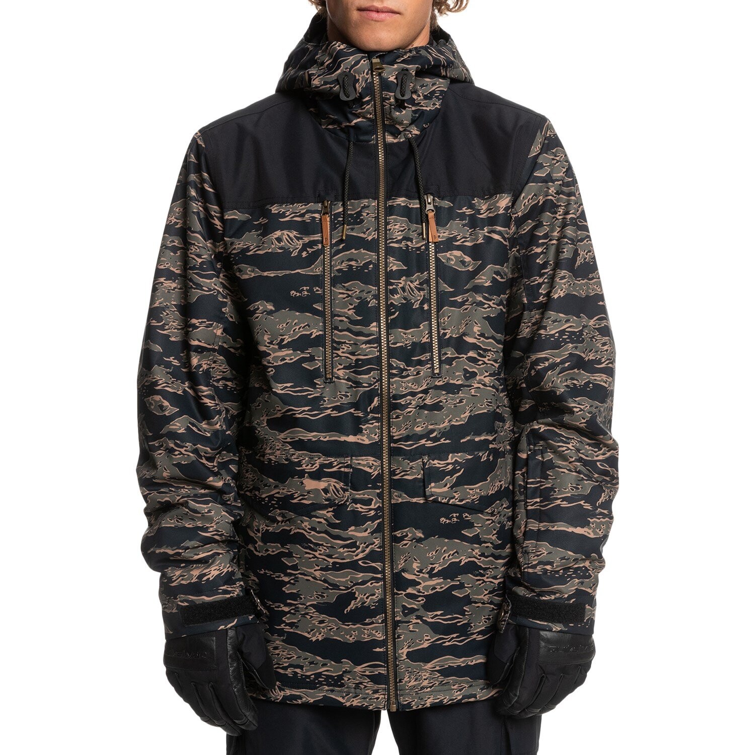 

Куртка Quiksilver, коричневый / синий