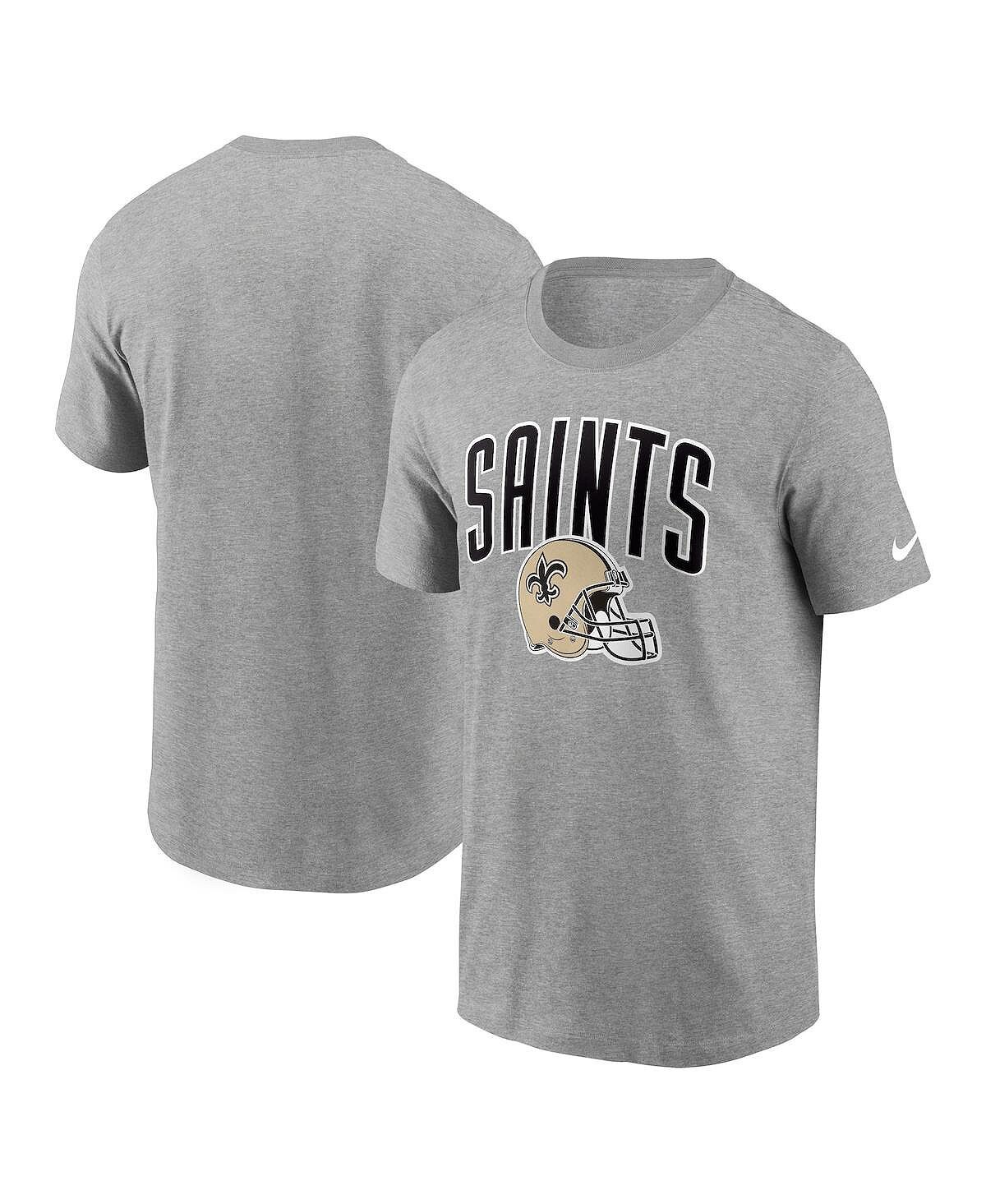 

Мужская серая футболка new orleans saints team athletic с меланжевым принтом Nike, мульти