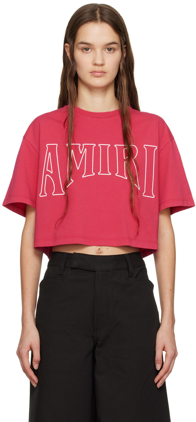 

Розовая футболка с изображением солнца AMIRI, Розовый