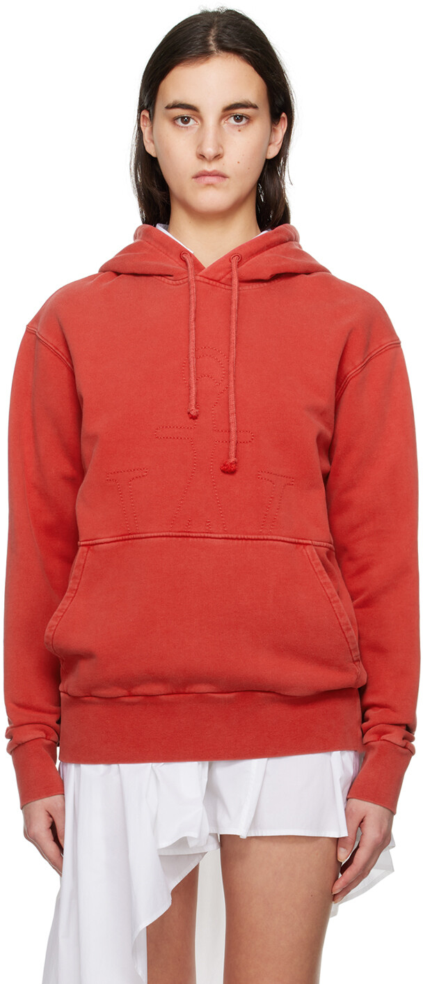 

Красный худи с монограммой JW Anderson