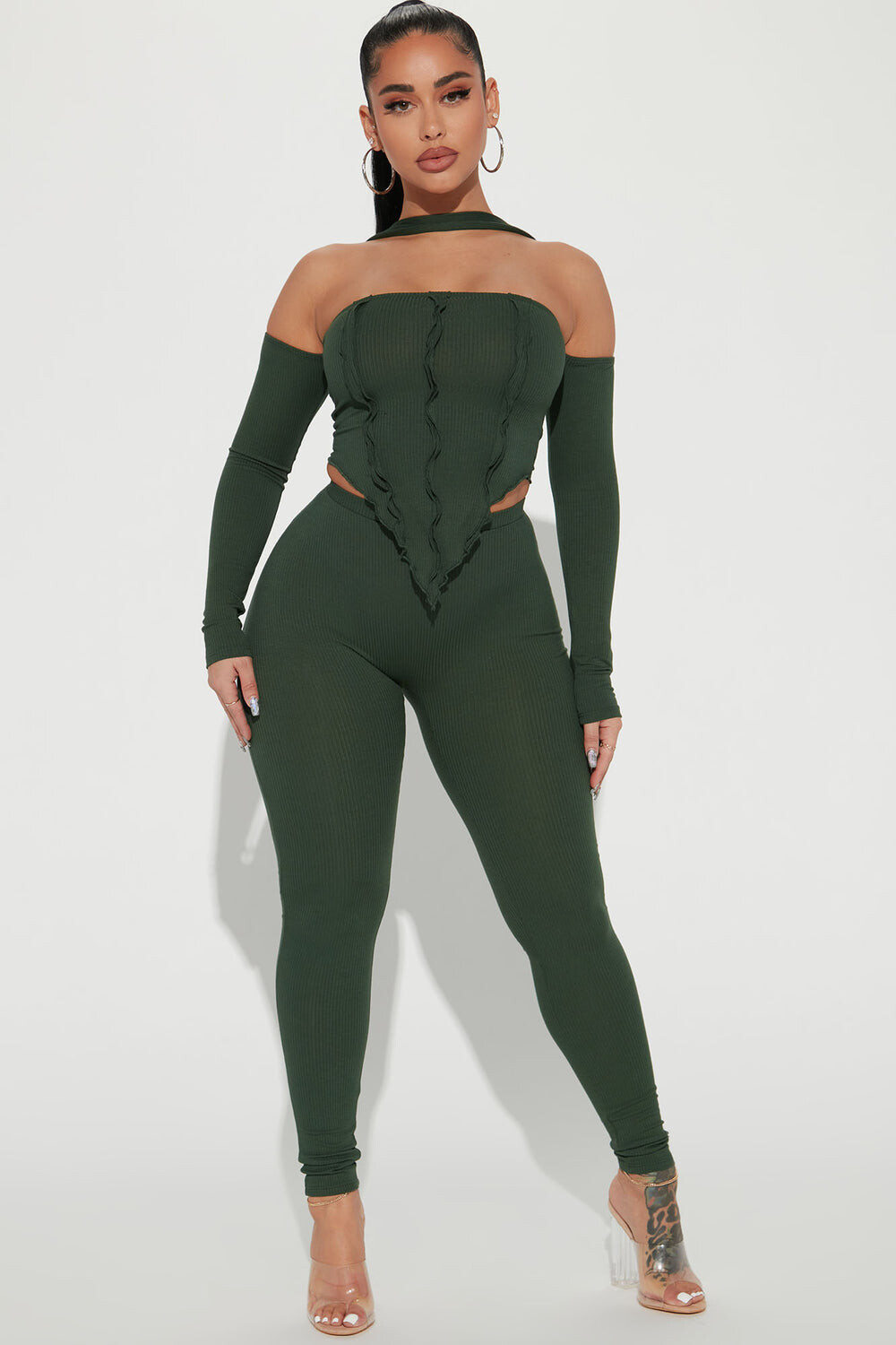 

Леггинсы Fashion Nova TP4732, оливковый