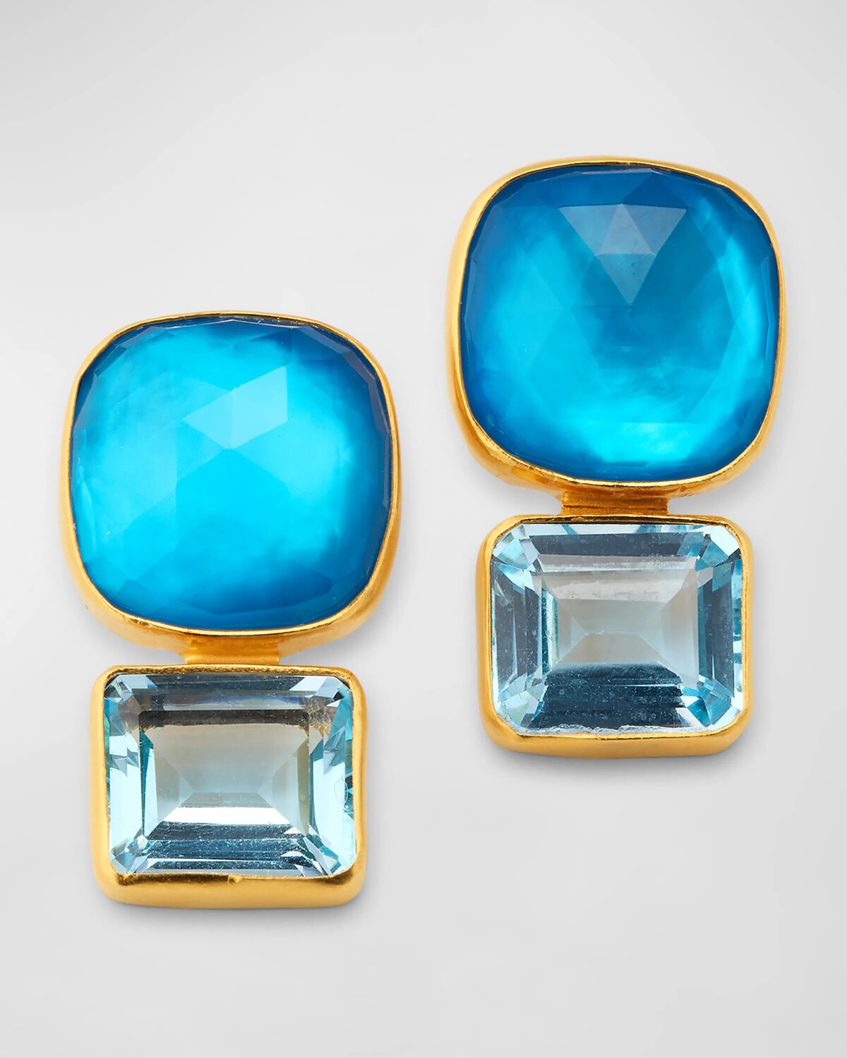 

Серьги Portofino с голубым топазом Dina Mackney, цвет Gold