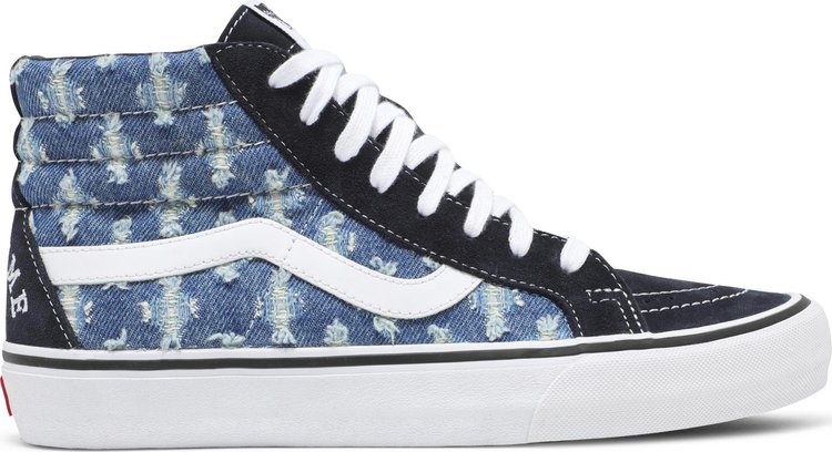 Vans sk8 hi blue on sale denim