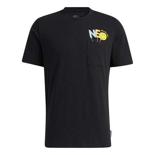 

Футболка Adidas neo M Smly Tee 2 Casual Breathable Sports Smiling Face Short Sleeve Black, Черный