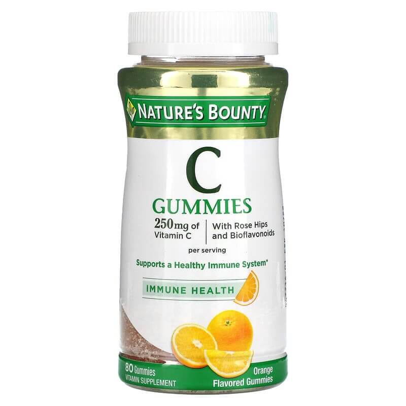 Жевательные конфеты с витамином С Nature's Bounty со вкусом апельсина 125 мг, 80 конфет жевательные конфеты gummiology c витамином b 100 штук