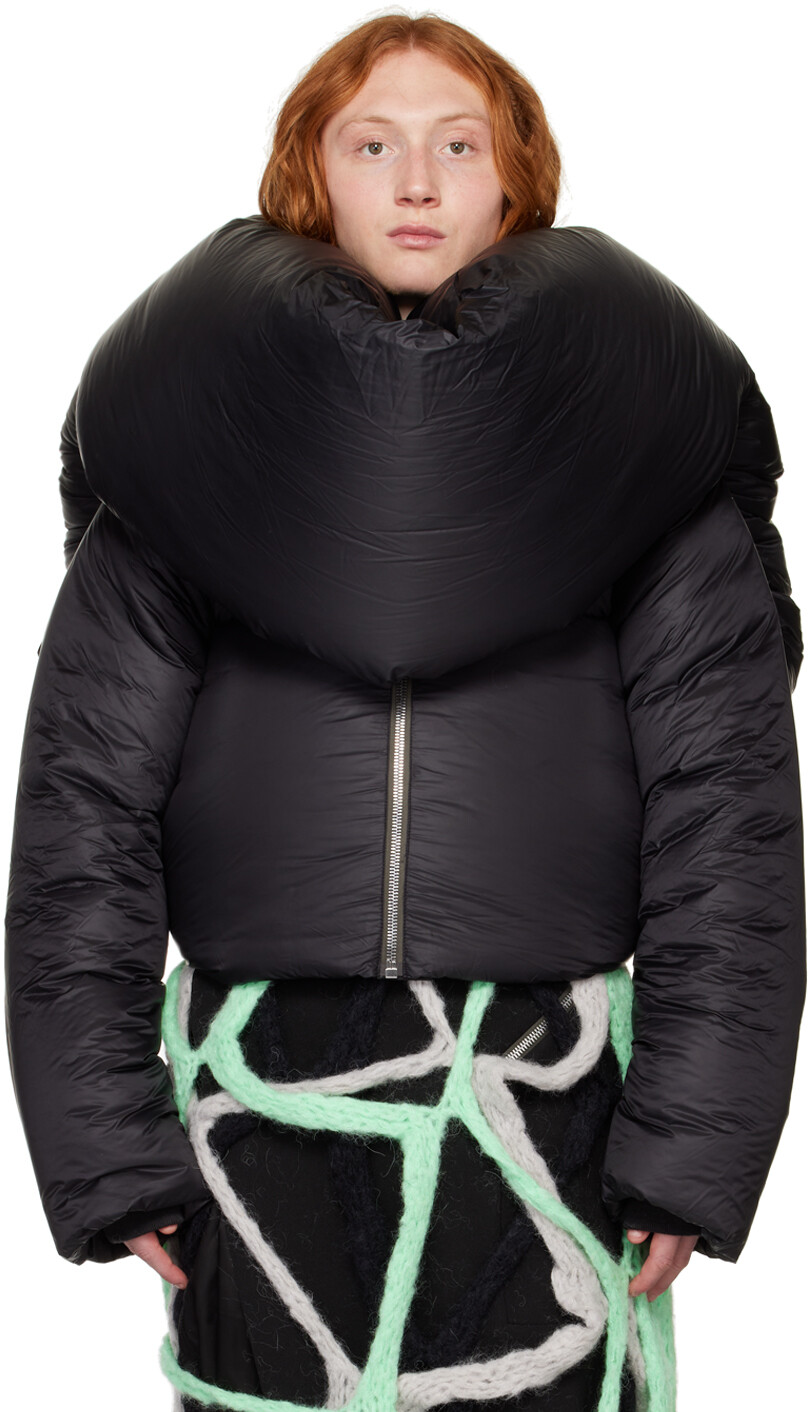 

Черный пуховик с узлом Rick Owens