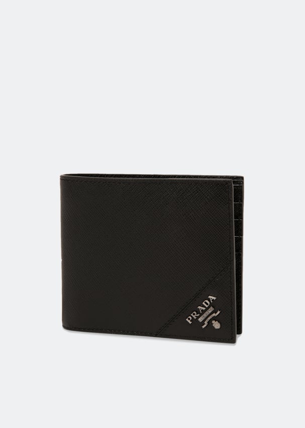 Кошелек PRADA Saffiano leather wallet, черный wallet woodland leather