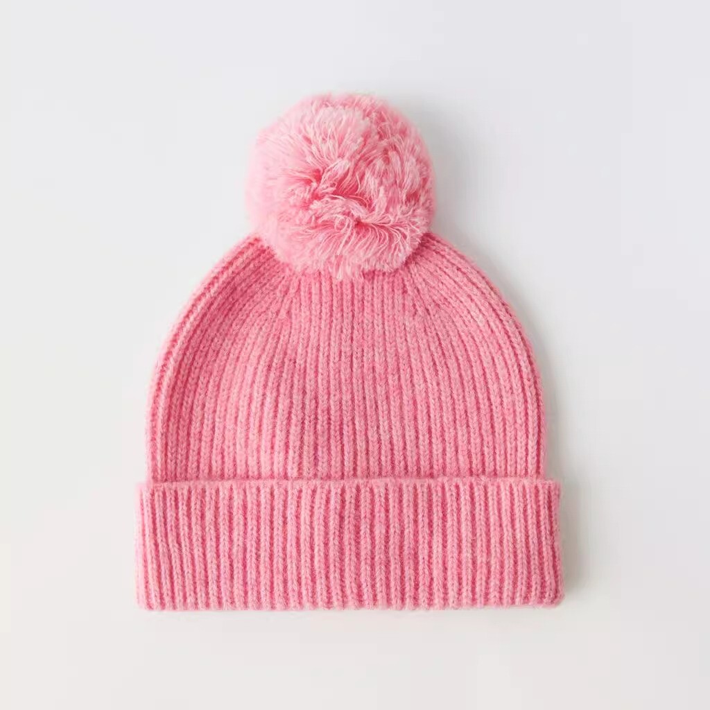 

Шапка ZARA Knitted Pompom, розовый