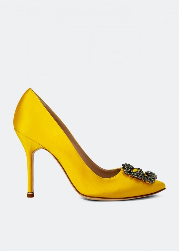 

Атласные туфли MANOLO BLAHNIK Hangisi satin pumps, желтый