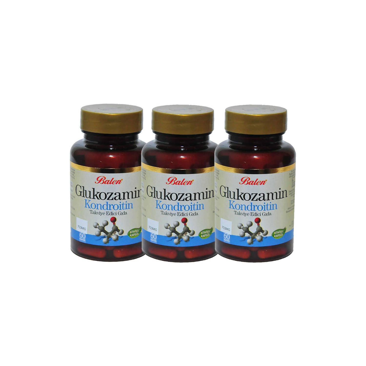 цена Активная добавка глюкозамин Balen Chondroitin, 60 капсул, 750 мг, 3 штуки