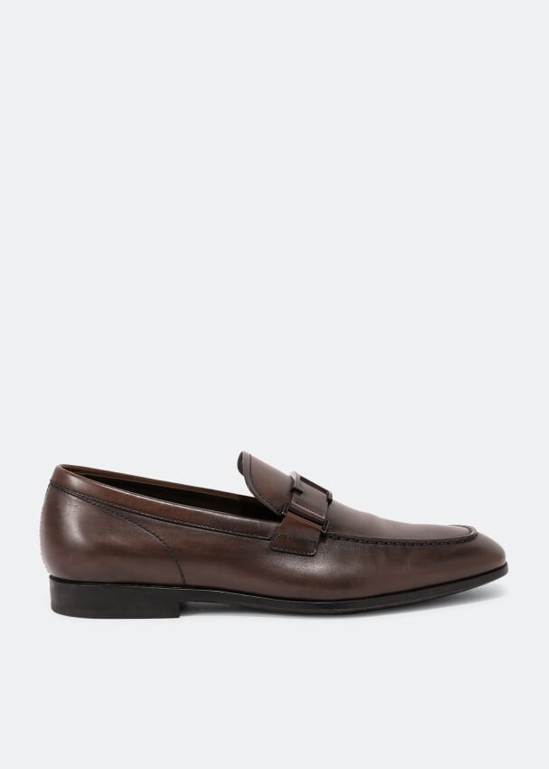 

Лоферы TOD'S Leather loafers, коричневый