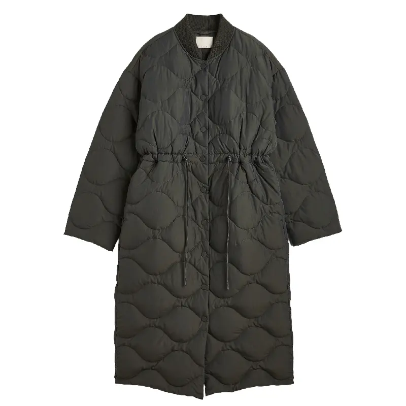 

Пуховик H&M Quilted With Drawstring, хаки