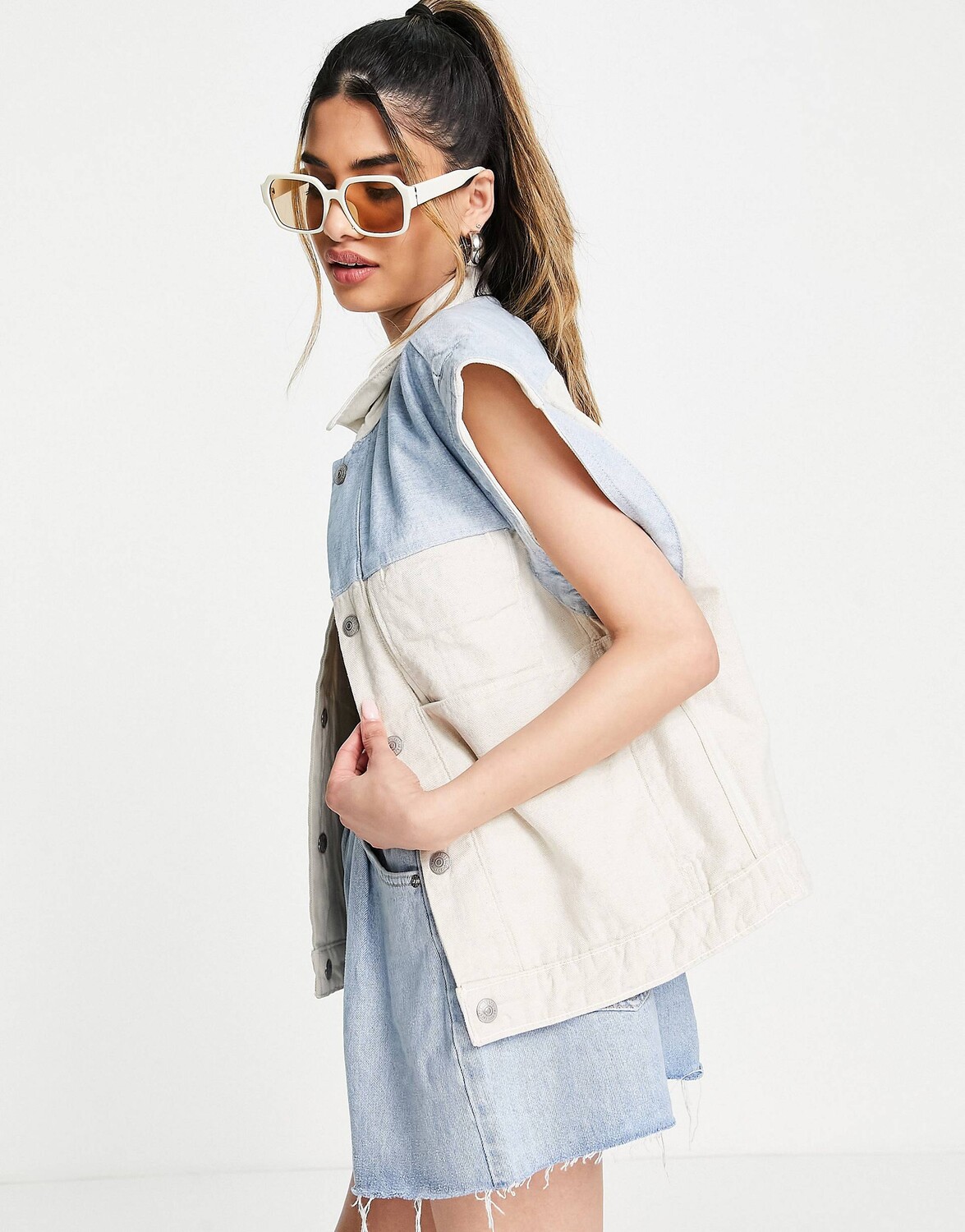 

Двусторонний джинсовый жилет цвета экрю Levi's Well Thread, Серый