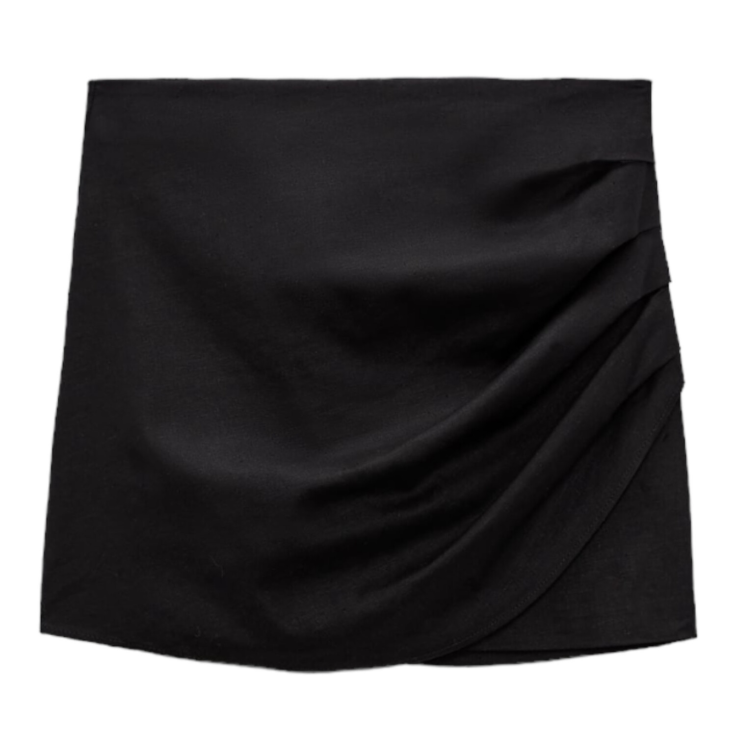 

Юбка-шорты Zara Linen-blend Draped, черный
