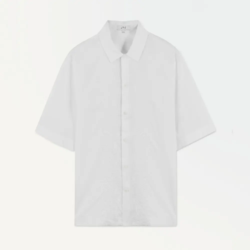 

Рубашка Cos Atelier The Embroidered Short-Sleeved, белый