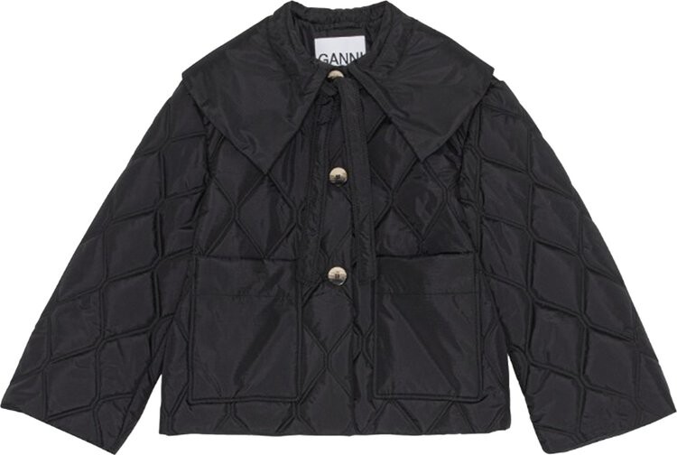 

Куртка GANNI Big Collar Jacket Black, черный
