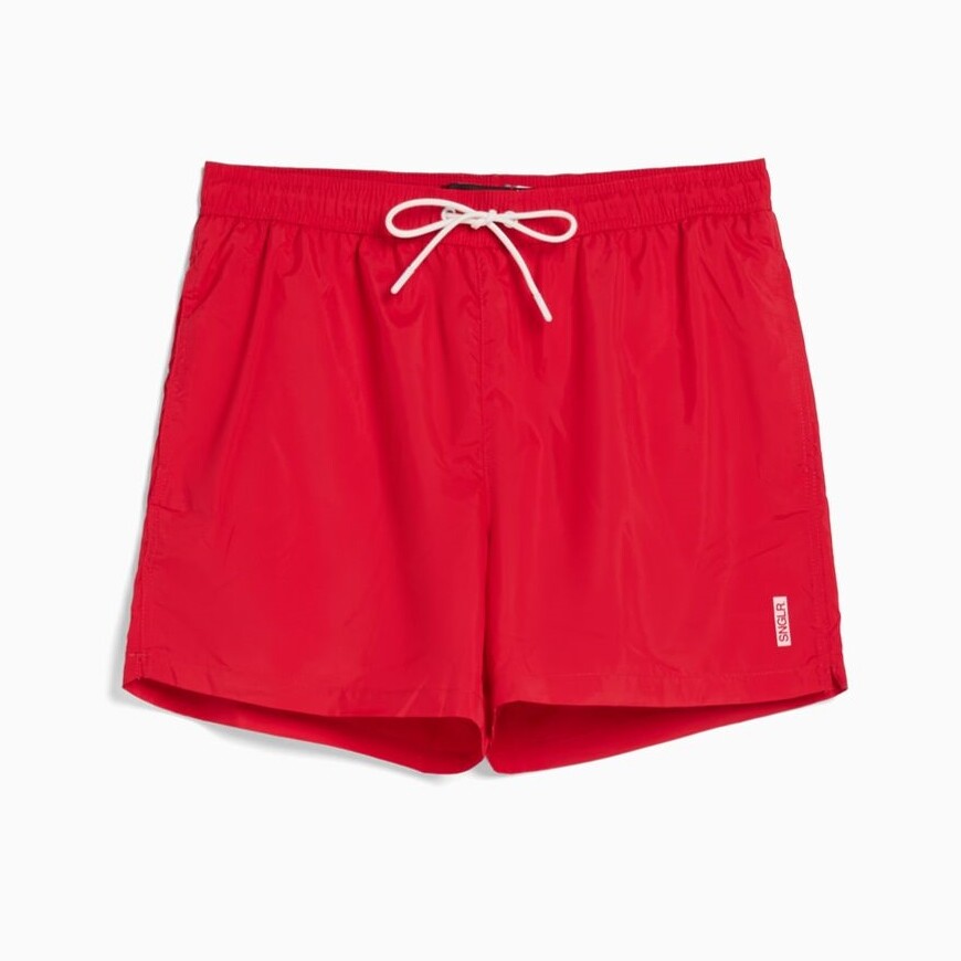 

Шорты Bershka Basic Swimming Trunks, красный