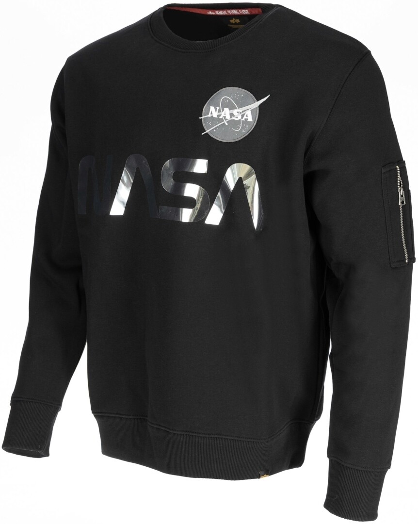 

Толстовка Alpha Industries NASA Reflective, черно-серебристая