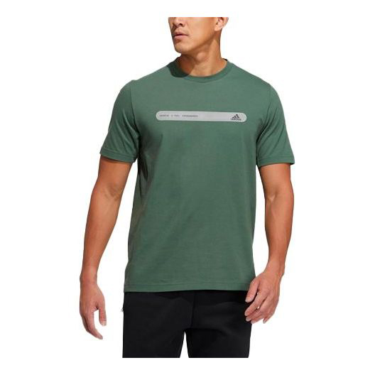 

Футболка Adidas The Tee Ref Bar Logo Printing Round Neck Short Sleeve Green, Зеленый