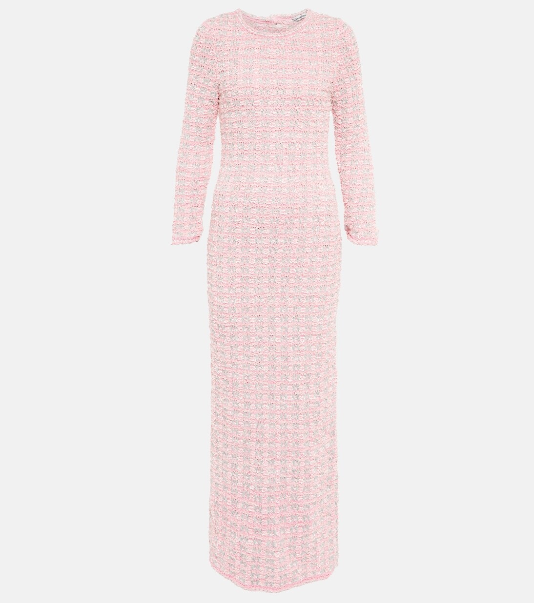 

Твидовое платье макси Balenciaga, розовый