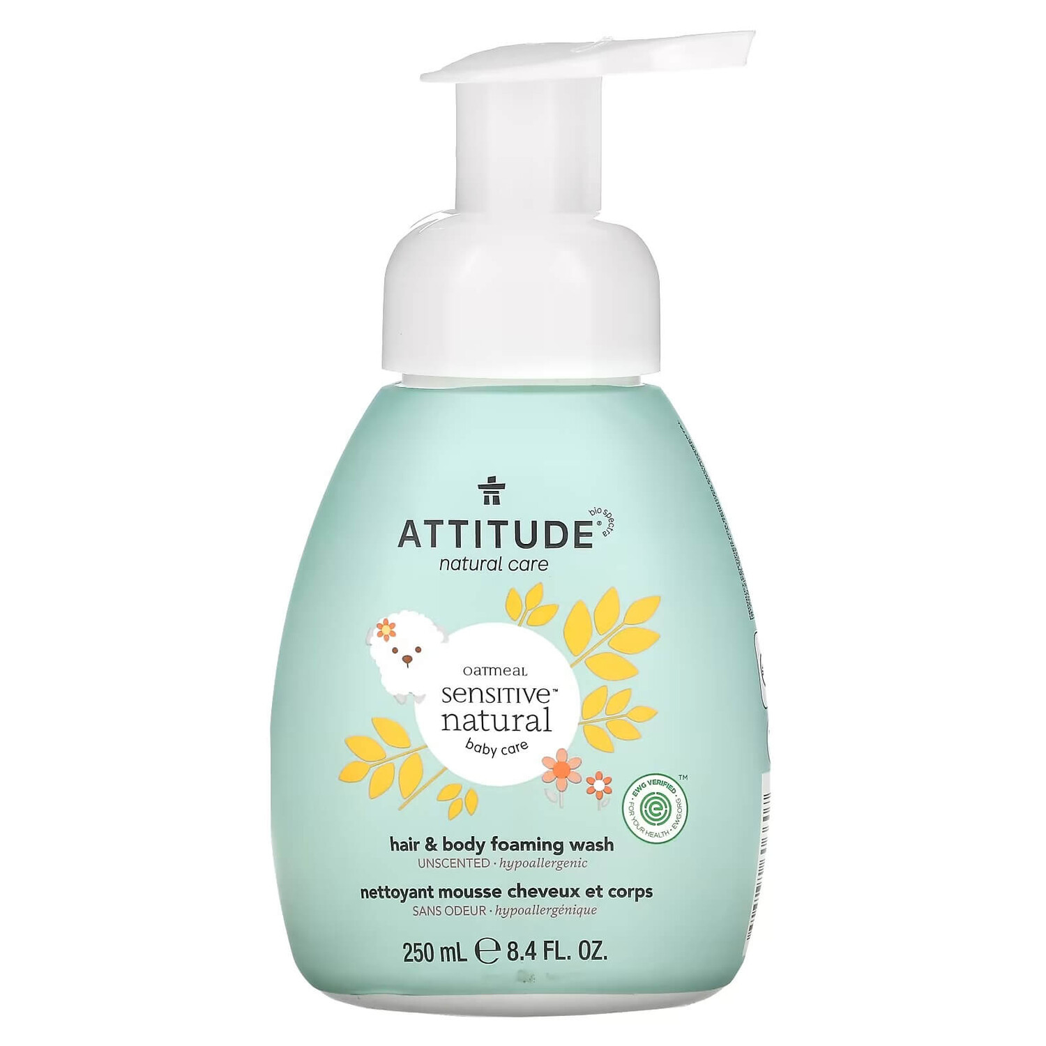

Пенка для душа и тела ATTITUDE Baby без запаха, 250 мл