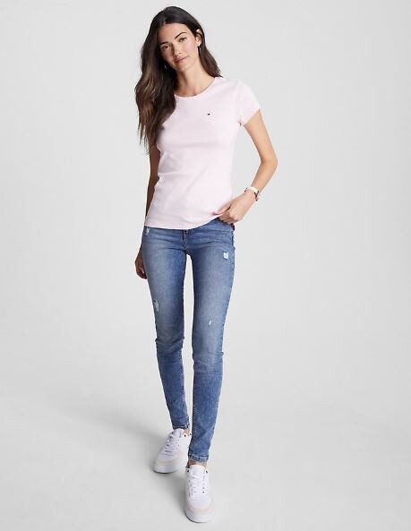 

Футболка с круглым вырезом Tommy Hilfiger Essential Favorite, светло-розовый