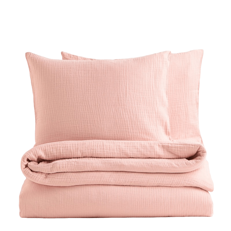 Комплект двуспального постельного белья H&M Home, пудрово-розовый