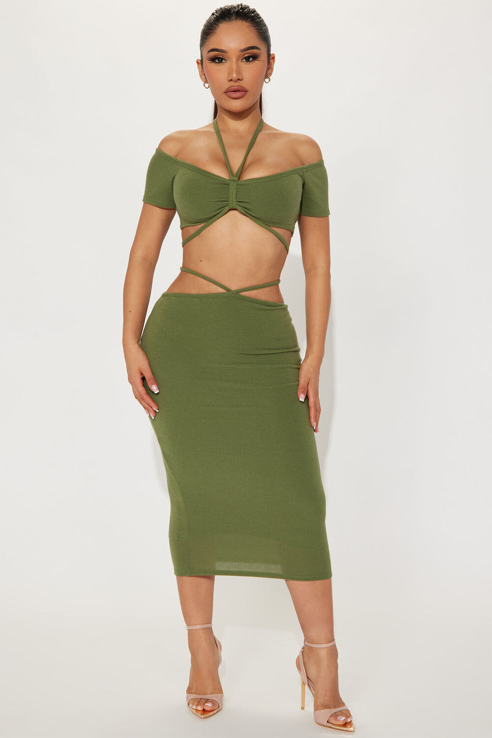 

Юбка Fashion Nova HKTS22468, оливковый