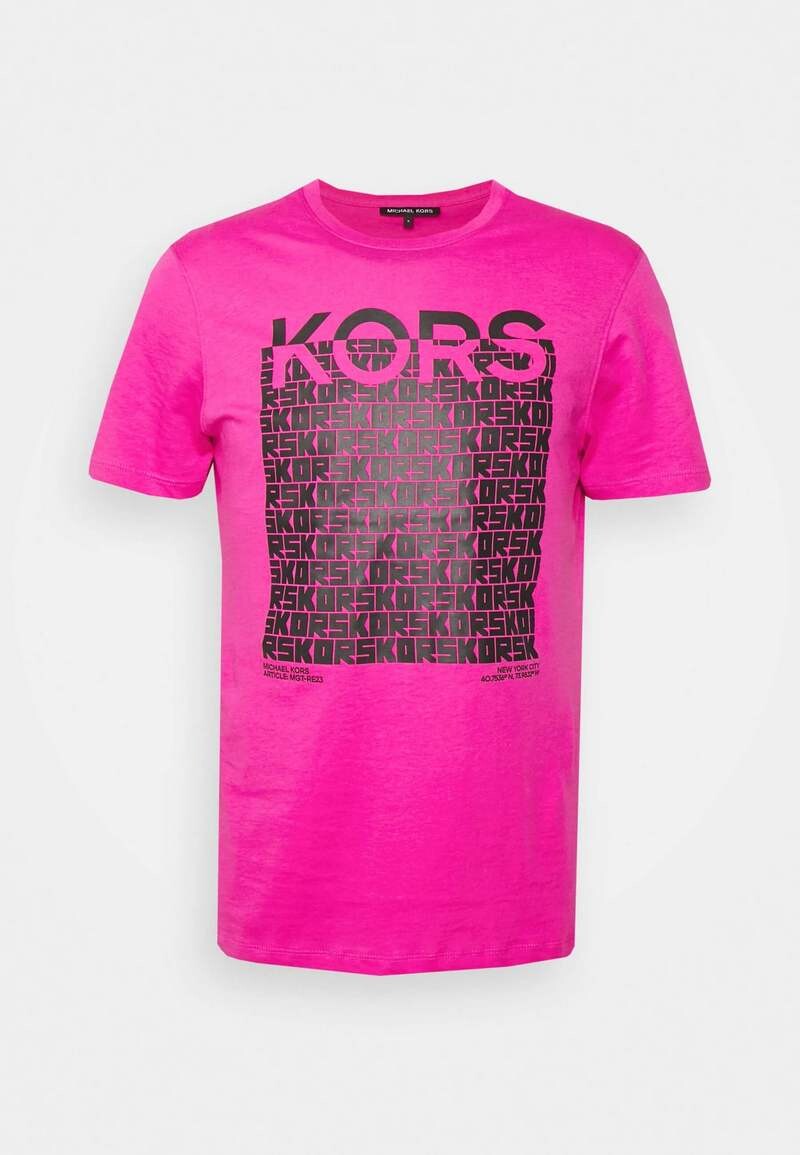 

Футболка Michael Kors Block Cube Tee With Print, вишневый
