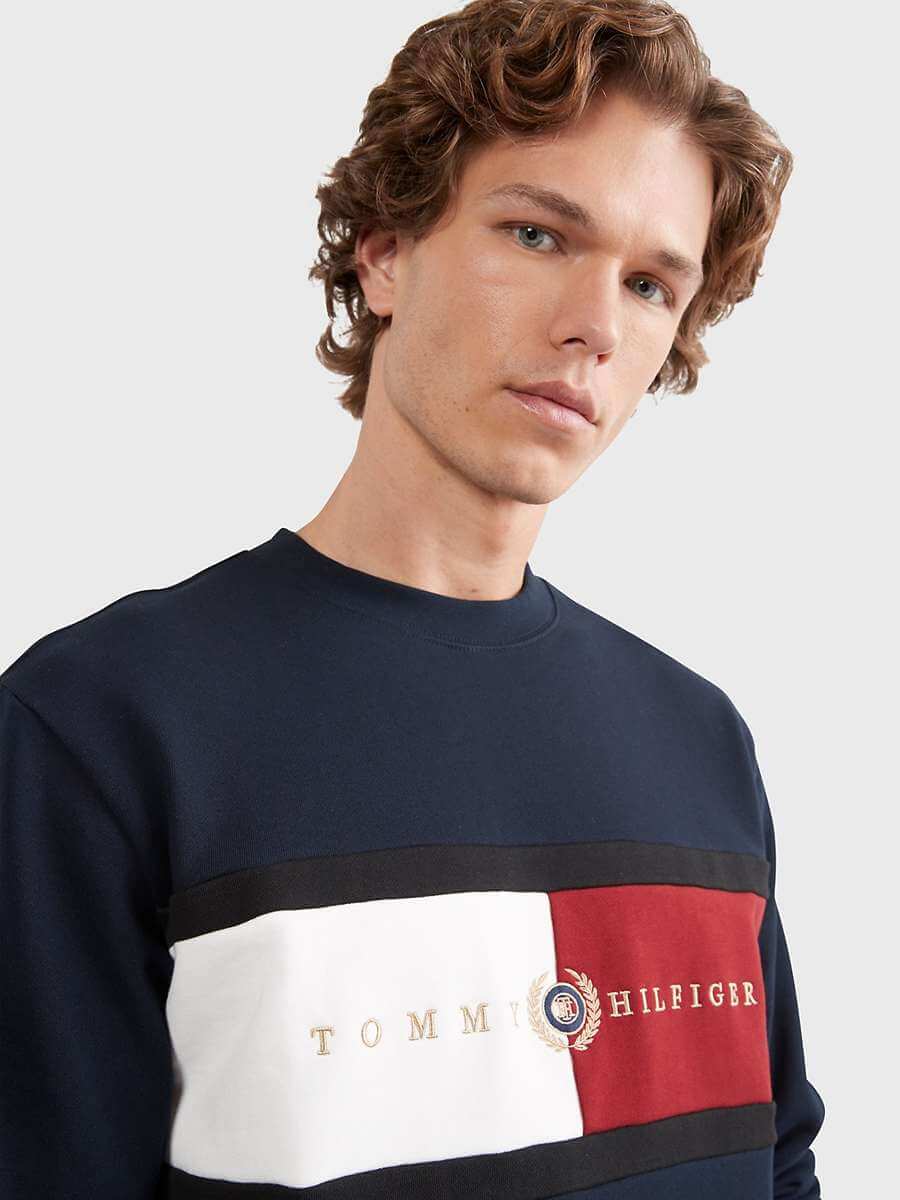 Tommy hilfiger crest deals crew