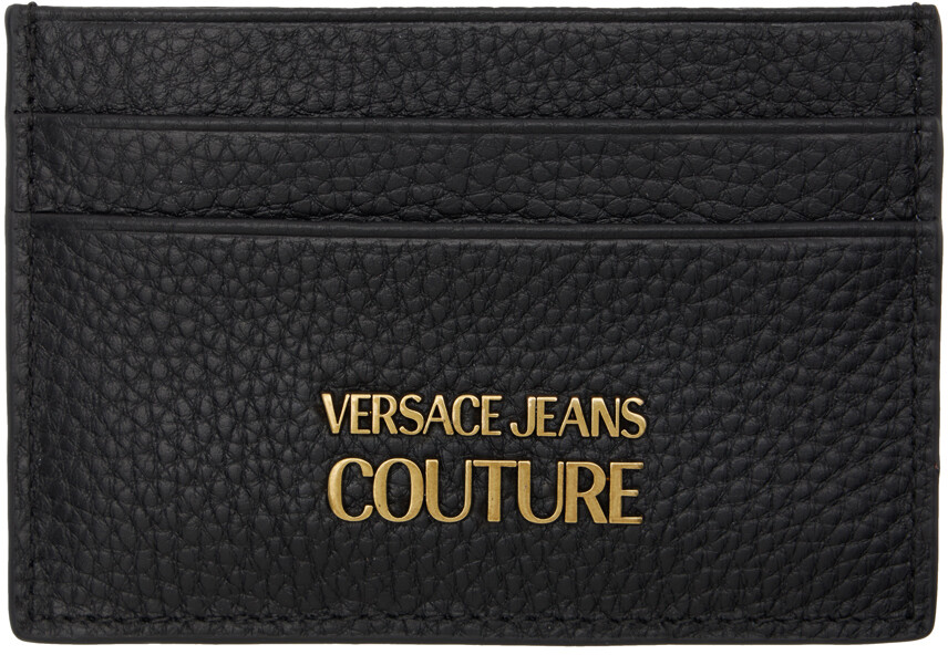 

Черная визитница с логотипом Versace Jeans Couture