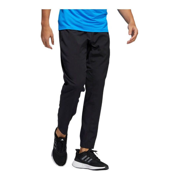 Спортивные штаны Adidas Solid Color Lacing Breathable Elastic Training Sports Autumn Black, Черный