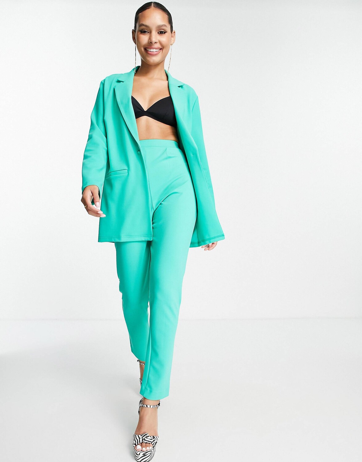 

Зеленые зауженные брюки из джерси ASOS DESIGN, Зеленый
