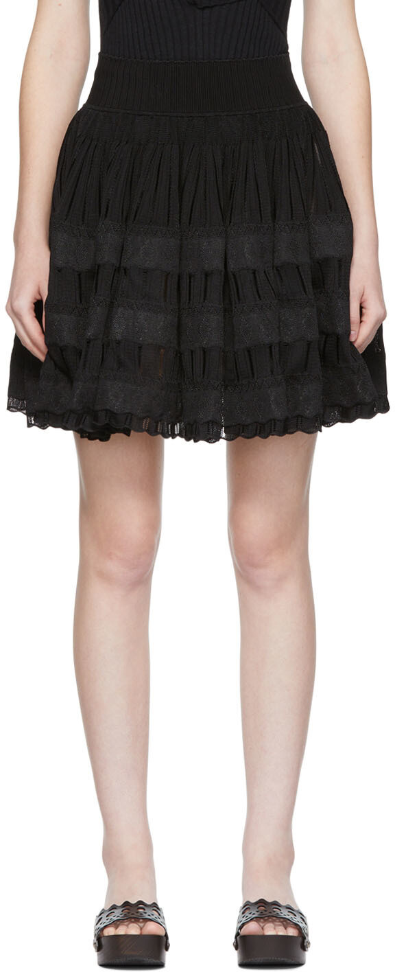 

Черная струящаяся мини-юбка ALAÏA