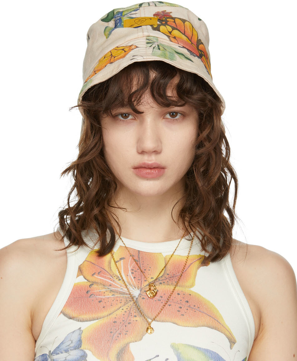 

Эксклюзивная коричневая панама SSENSE с бабочкой Juliet Johnstone