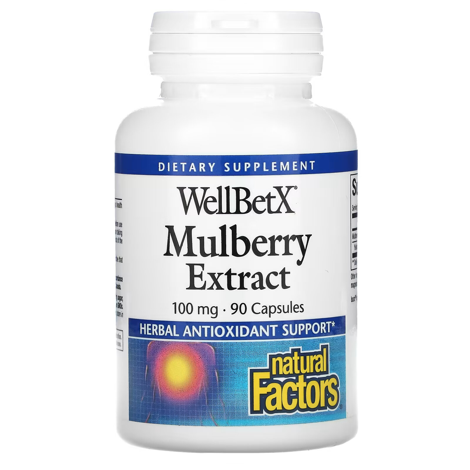 цена Natural Factors, WellBetX, экстракт шелковицы, 100 мг, 90 капсул