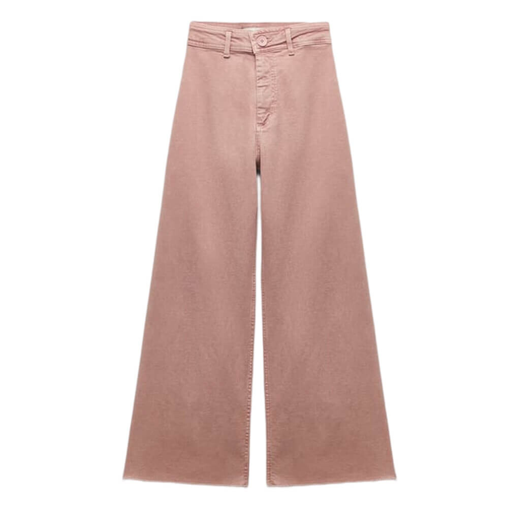 

Джинсы женские прямые с высокой посадкой Zara ZW The Marine, розовый