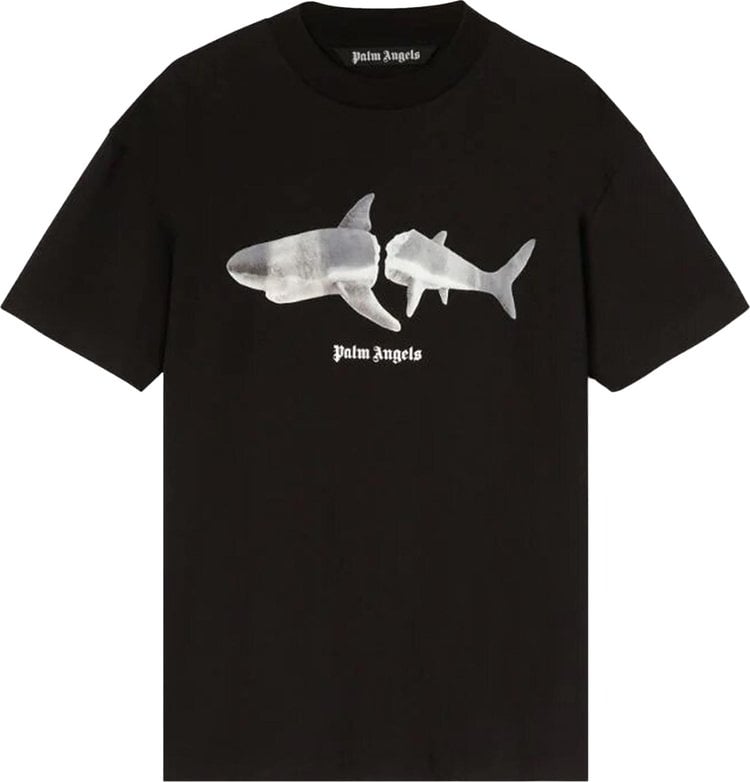 Футболка Palm Angels Shark Classic Tee 'Black/White', черный - фото