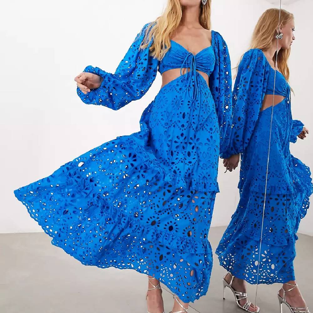 цена Платье Asos Edition Bloderine Midi, синий