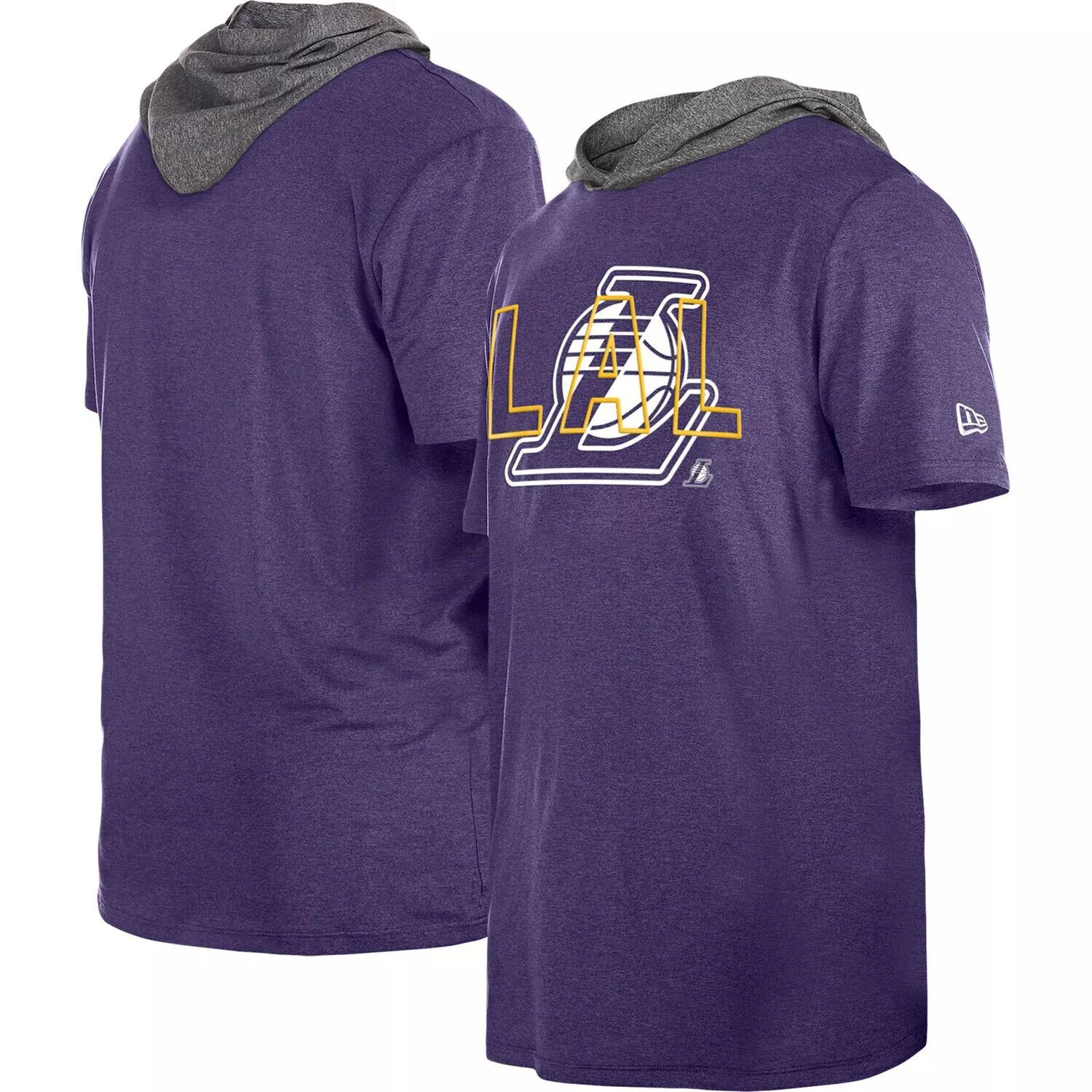 

Мужская футболка New Era Purple Los Angeles Lakers Active с капюшоном
