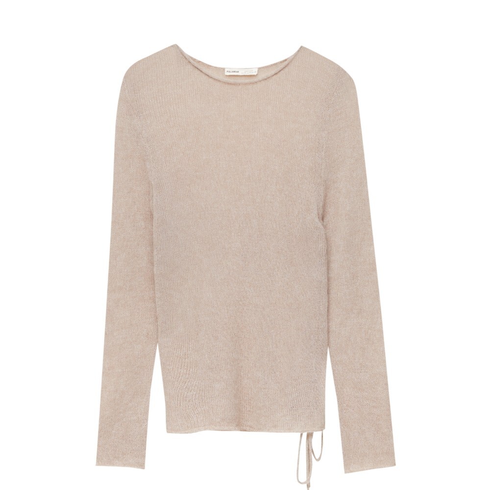 

Джемпер Pull&Bear Fine Knit With Side Gathering, песочный, Бежевый