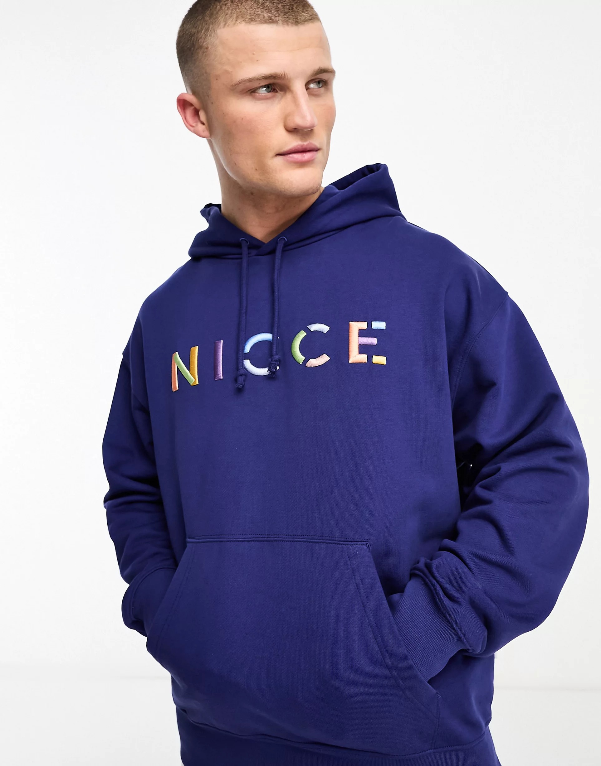 Толстовка Nicce Split Logo Co-ord Pullover, синий