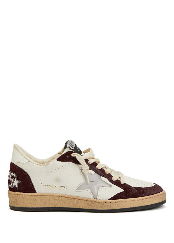 

Женские кожаные кроссовки ballstar white claret red Golden Goose