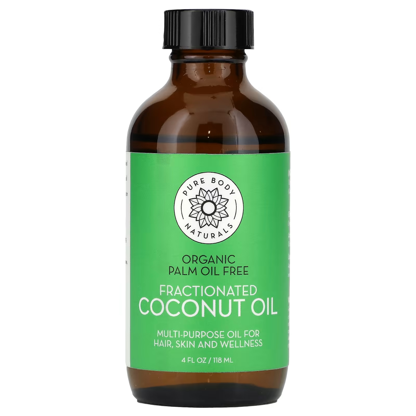 Масло Pure Body Naturals Фракционированное кокосовое, 118мл органическое кокосовое масло для кожи головы и волос sports research 473 мл